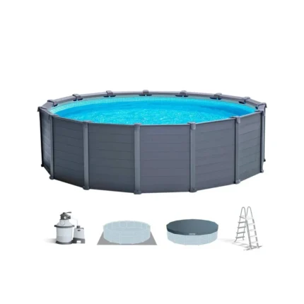 Intex bazen sa metalnom konstrukcijom GRAPHITE GRAY PANEL 478 x 124 cm 26384